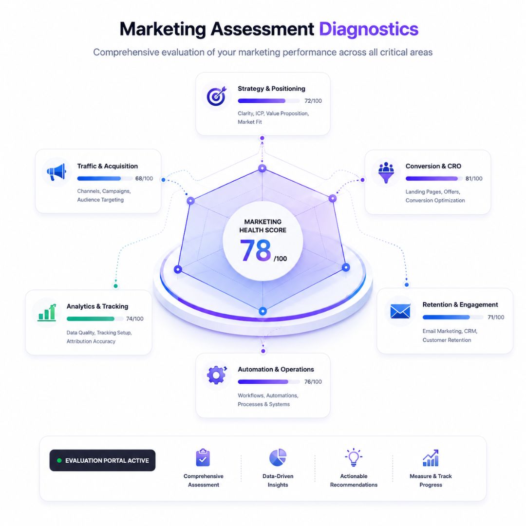 Marketing assessment diagnostics screen visual